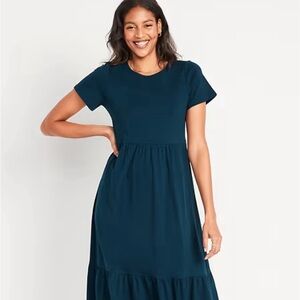Tiered Slub-Knit Midi Cami Swing Dress | Old Navy